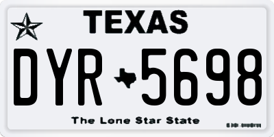 TX license plate DYR5698