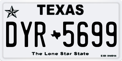 TX license plate DYR5699