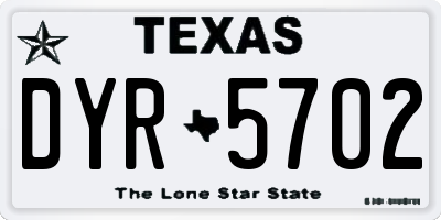 TX license plate DYR5702