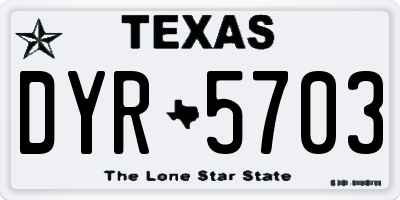 TX license plate DYR5703