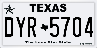 TX license plate DYR5704
