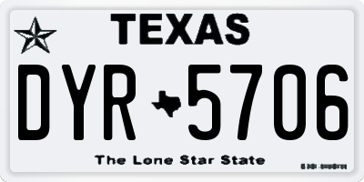 TX license plate DYR5706