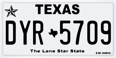 TX license plate DYR5709