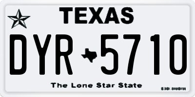 TX license plate DYR5710