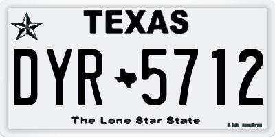 TX license plate DYR5712