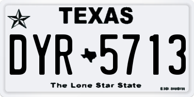TX license plate DYR5713