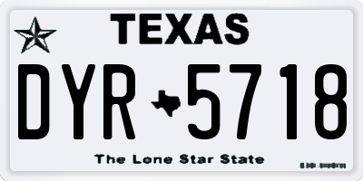 TX license plate DYR5718