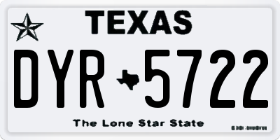 TX license plate DYR5722