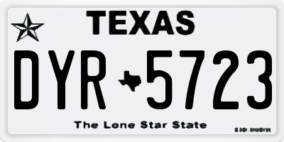 TX license plate DYR5723