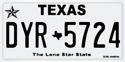 TX license plate DYR5724