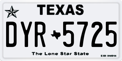 TX license plate DYR5725