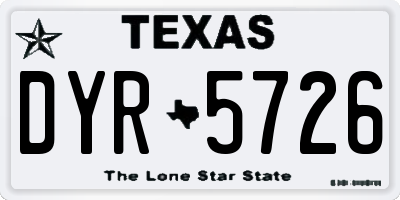 TX license plate DYR5726