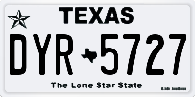 TX license plate DYR5727
