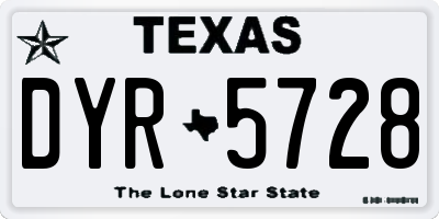 TX license plate DYR5728