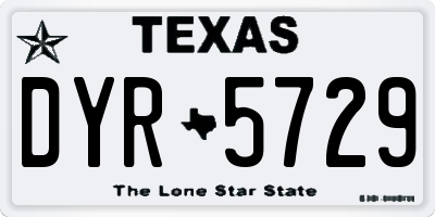 TX license plate DYR5729