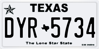 TX license plate DYR5734