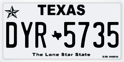 TX license plate DYR5735