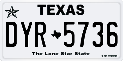 TX license plate DYR5736