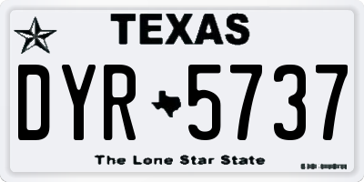 TX license plate DYR5737