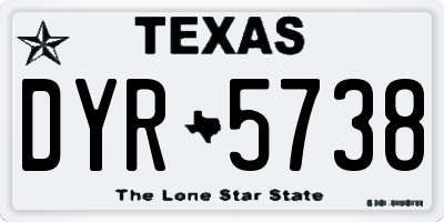 TX license plate DYR5738