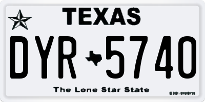 TX license plate DYR5740