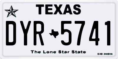TX license plate DYR5741