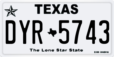 TX license plate DYR5743