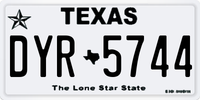 TX license plate DYR5744