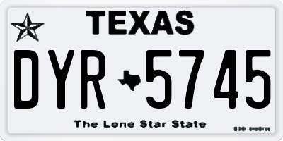 TX license plate DYR5745