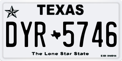 TX license plate DYR5746