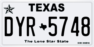 TX license plate DYR5748