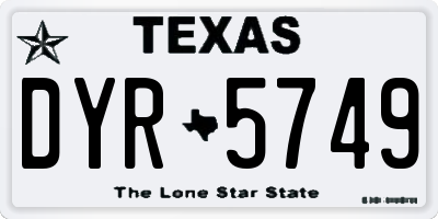 TX license plate DYR5749