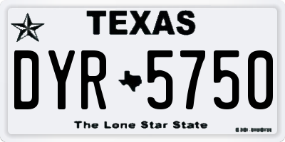 TX license plate DYR5750