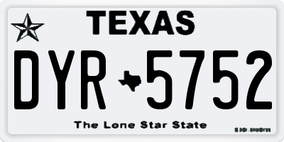 TX license plate DYR5752
