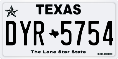 TX license plate DYR5754