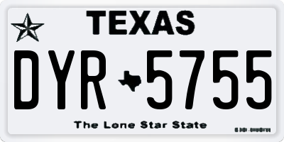 TX license plate DYR5755
