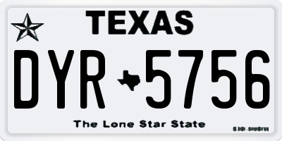 TX license plate DYR5756