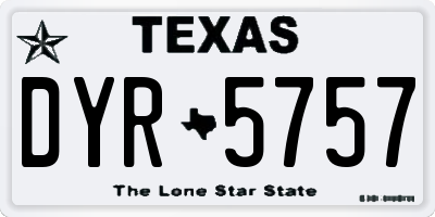 TX license plate DYR5757