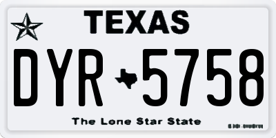 TX license plate DYR5758