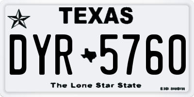 TX license plate DYR5760