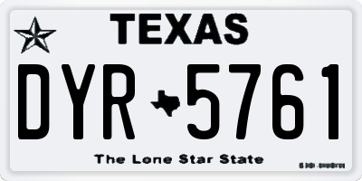 TX license plate DYR5761