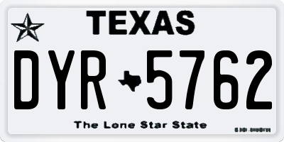 TX license plate DYR5762