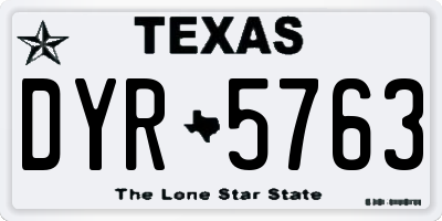 TX license plate DYR5763