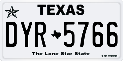 TX license plate DYR5766