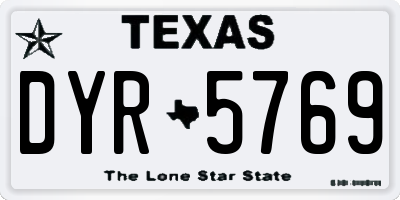 TX license plate DYR5769