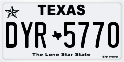 TX license plate DYR5770