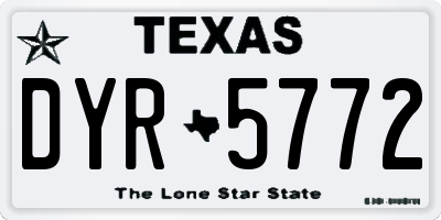 TX license plate DYR5772