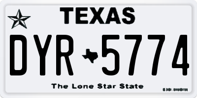 TX license plate DYR5774