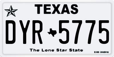 TX license plate DYR5775