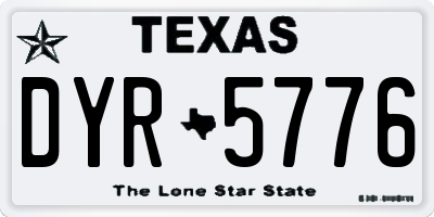 TX license plate DYR5776